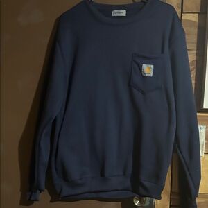 Carhart Women’s Blue Crewneck Sweatshirt with Pocket